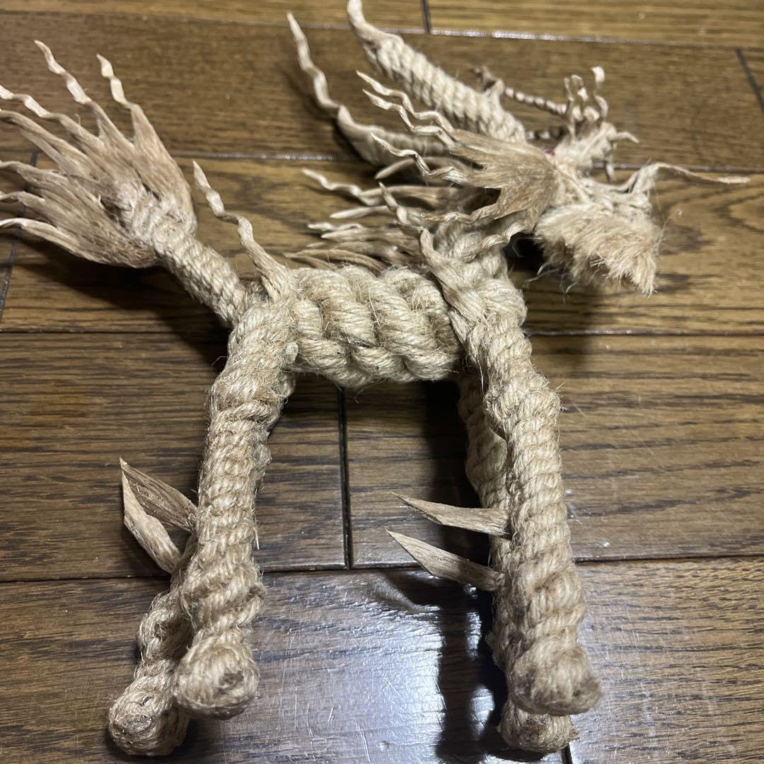 Amazon.co.jp: 珍品 神龍 4本足 ドラゴン 龍 置物 ロープ 魔除